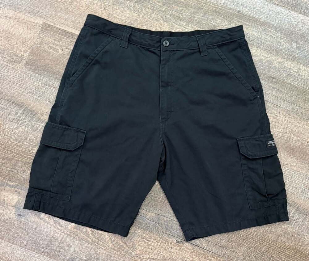 Wrangler Black Cargo Shorts Waist 36 Men's 100% Cotton